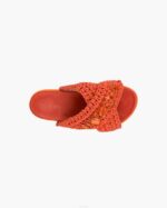 INUIKII Women Orange Woven Stones Platform Footwear B8TL27 - Image 2