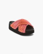 INUIKII Women Pink Platform Woven Batic Footwear B8TL29 - Image 2
