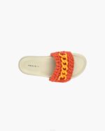 INUIKII Women Red Woven Chain Footwear B8TL22 - Image 2