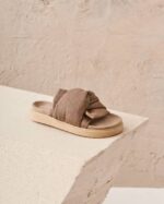 INUIKII Women Taupe Knot Lino Footwear B8TL78 - Image 4