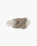 INUIKII Women Taupe Woven Stones Platform Footwear B8TL17 - Image 2