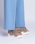 INUIKII Women Taupe Woven Stones Platform Footwear B8TL17 - Image 3