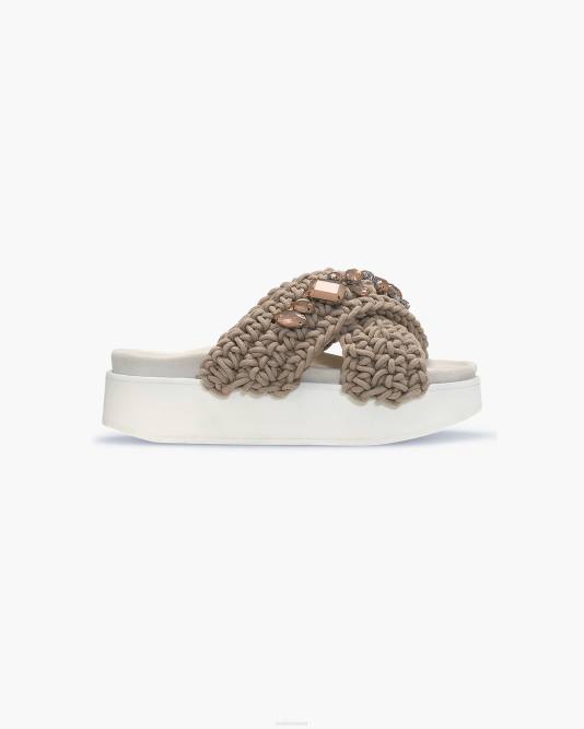 inuikii_women_taupe_woven_stones_platform_footwear_b8tl17.jpg INUIKII Women Taupe Woven Stones Platform Footwear B8TL17 - Image 1