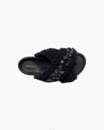INUIKII Women True Black Woven Stones Footwear B8TL4 - Image 2