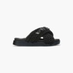 INUIKII Women True Black Woven Stones Footwear B8TL4