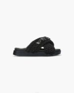 INUIKII Women True Black Woven Stones Footwear B8TL4