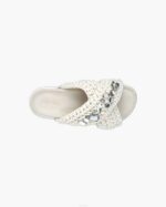 INUIKII Women True White Woven Stones Platform Footwear B8TL9 - Image 2