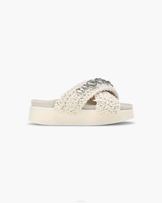 inuikii_women_true_white_woven_stones_platform_footwear_b8tl9.jpg INUIKII Women True White Woven Stones Platform Footwear B8TL9 - Image 1