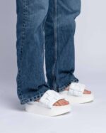 INUIKII Women White Braided Vegan Platform Footwear B8TL85 - Image 3