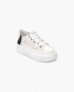 INUIKII Women White Matilda Leather Low Footwear B8TL52 - Image 2