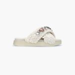 INUIKII Women White Woven Stones Footwear B8TL1