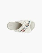 INUIKII Women White Woven Stones Platform Footwear B8TL16 - Image 2